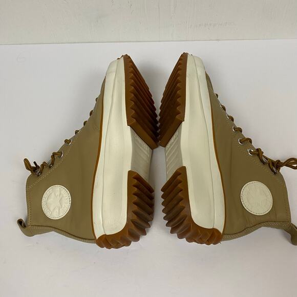 Converse Run Star Hike Hi Nomad Khaki Wheat Sherpa Leather Sneakers Size 10.5 - Picture 7 of 12